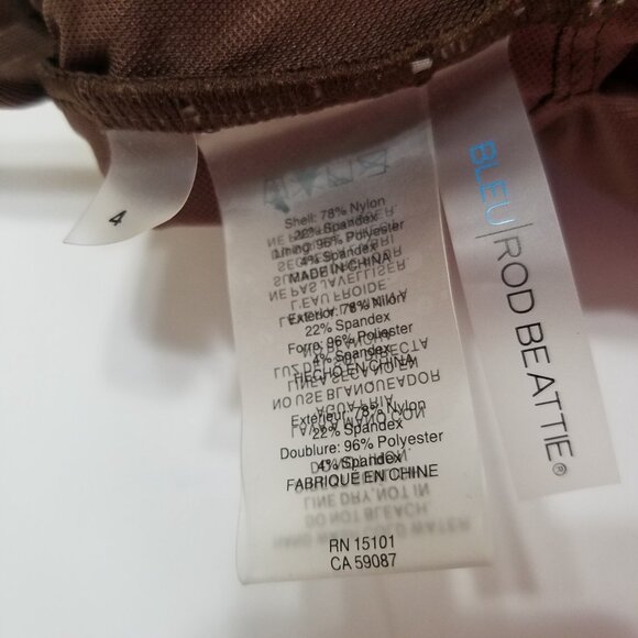 Bleu Rod Beattie Hole In One Plunge One Piece Swimsuit Brown/Gold Size 4 - Picture 9 of 10